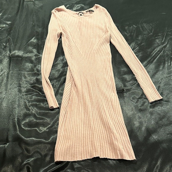 Pink Ribbed Knit Dress - Picture 2 of 2